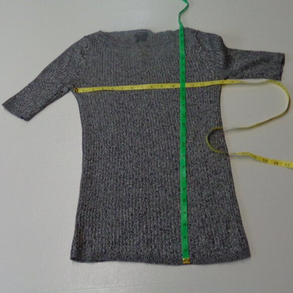 Ann Taylor Factory Size Small Heathered Black/Gray Sweater - Picture 7 of 8